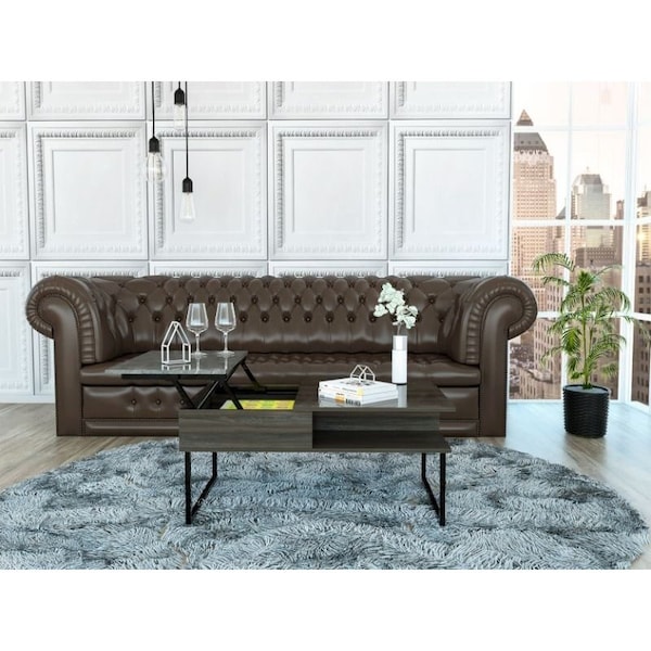 Tuhome Armin Lift Top Coffee Table, One Shelf, Espresso/Onyx MCX6257 - main